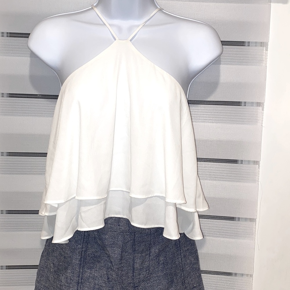 halter neck open back top size small. Lush Clothing Twenty 5A boutique. NWT